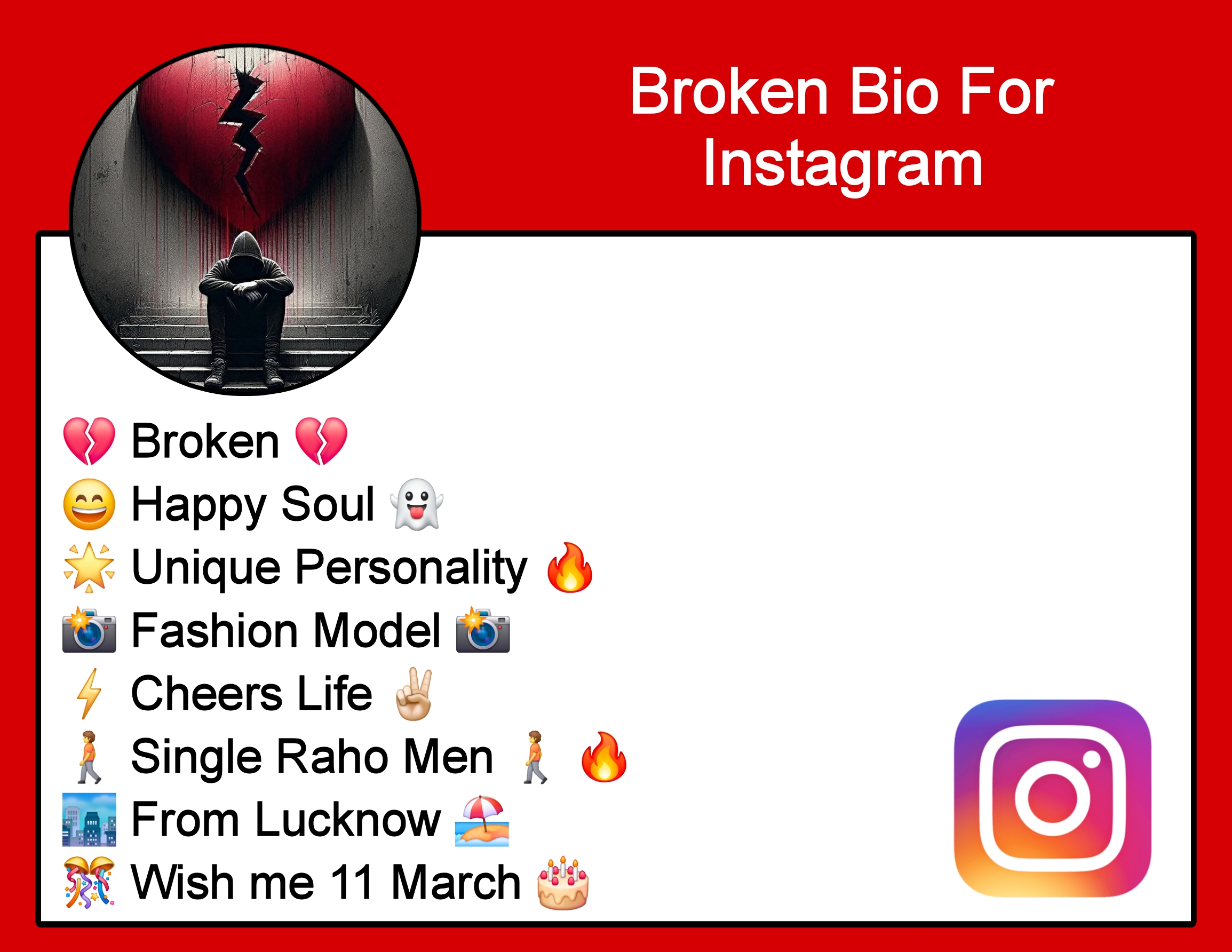 Broken Bio For Instagram