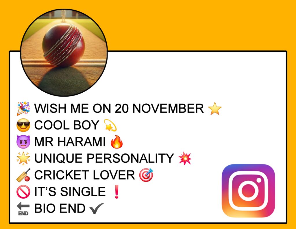 Cricket Bio For Instagram With Emoji