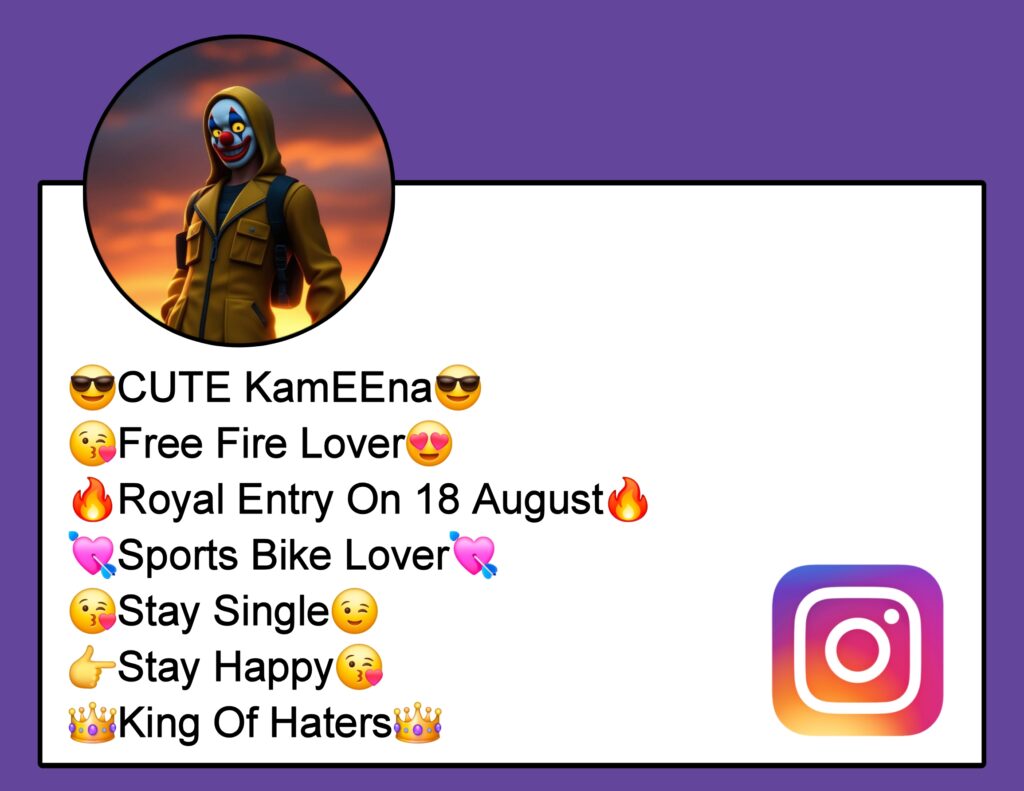 Free Fire Bio For Instagram For Boy