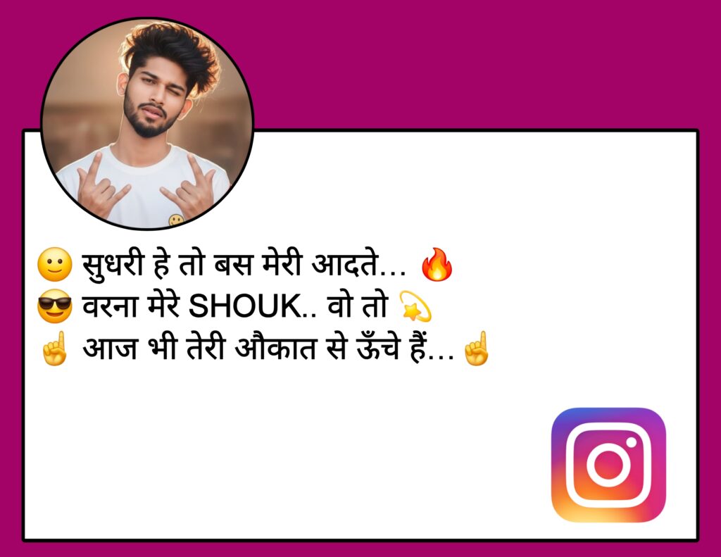 Instagram Bio Shayari Attitude