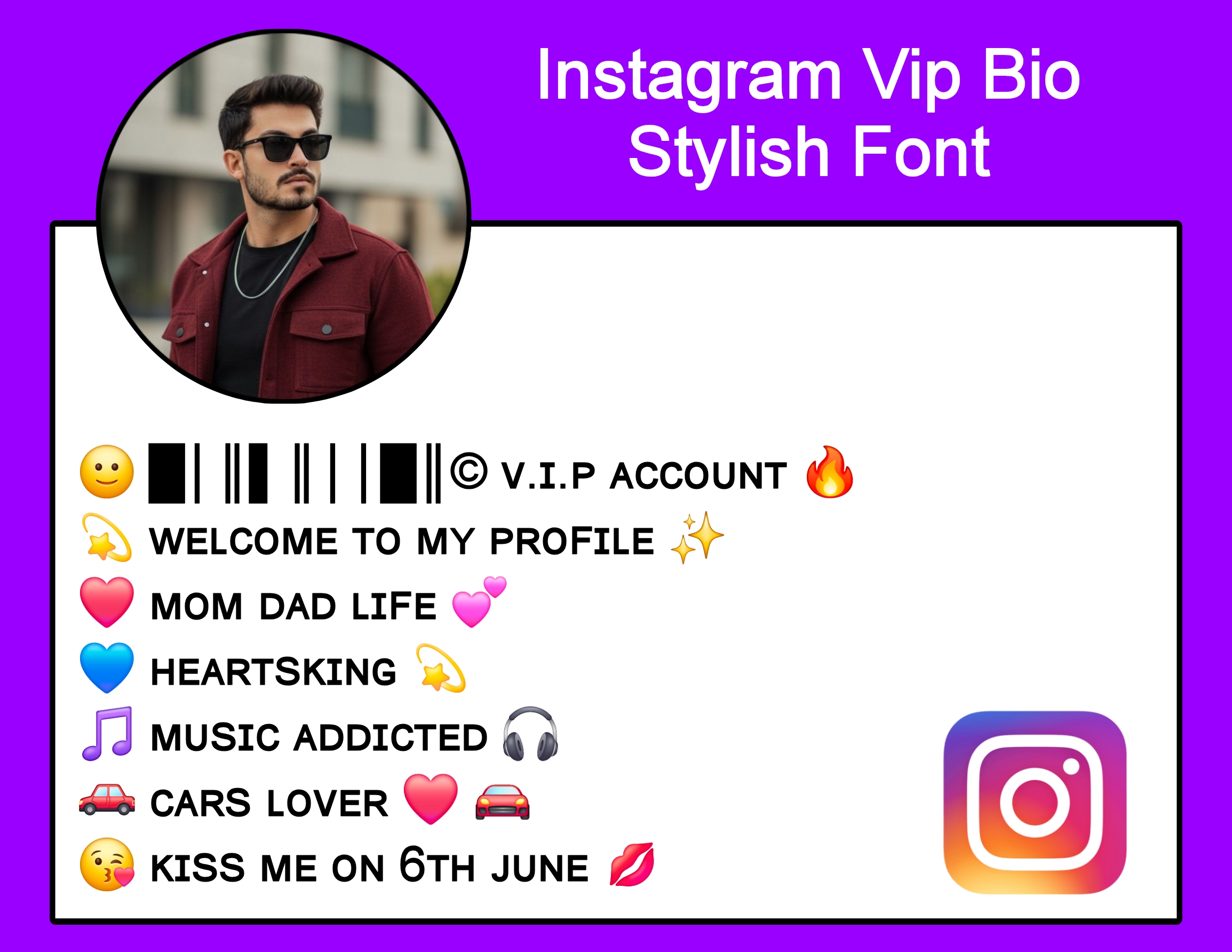 Instagram Vip Bio Stylish Font